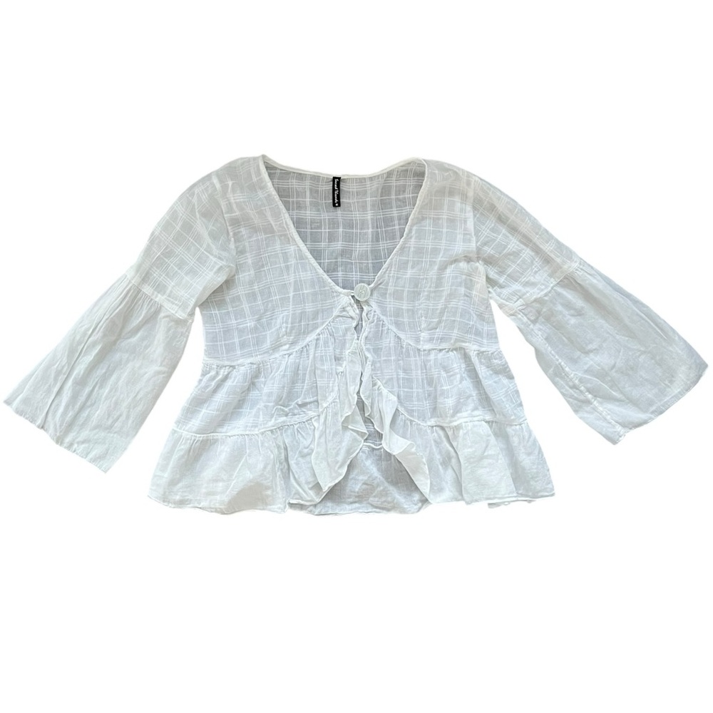 Sacred Threads White Ruffle Blouse